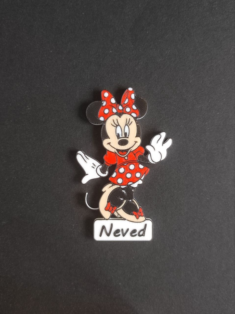 Egyedi neves Minnie egér hűtőmágnes