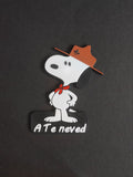 Egyedi neves Snoopy cowboy hűtőmágnes
