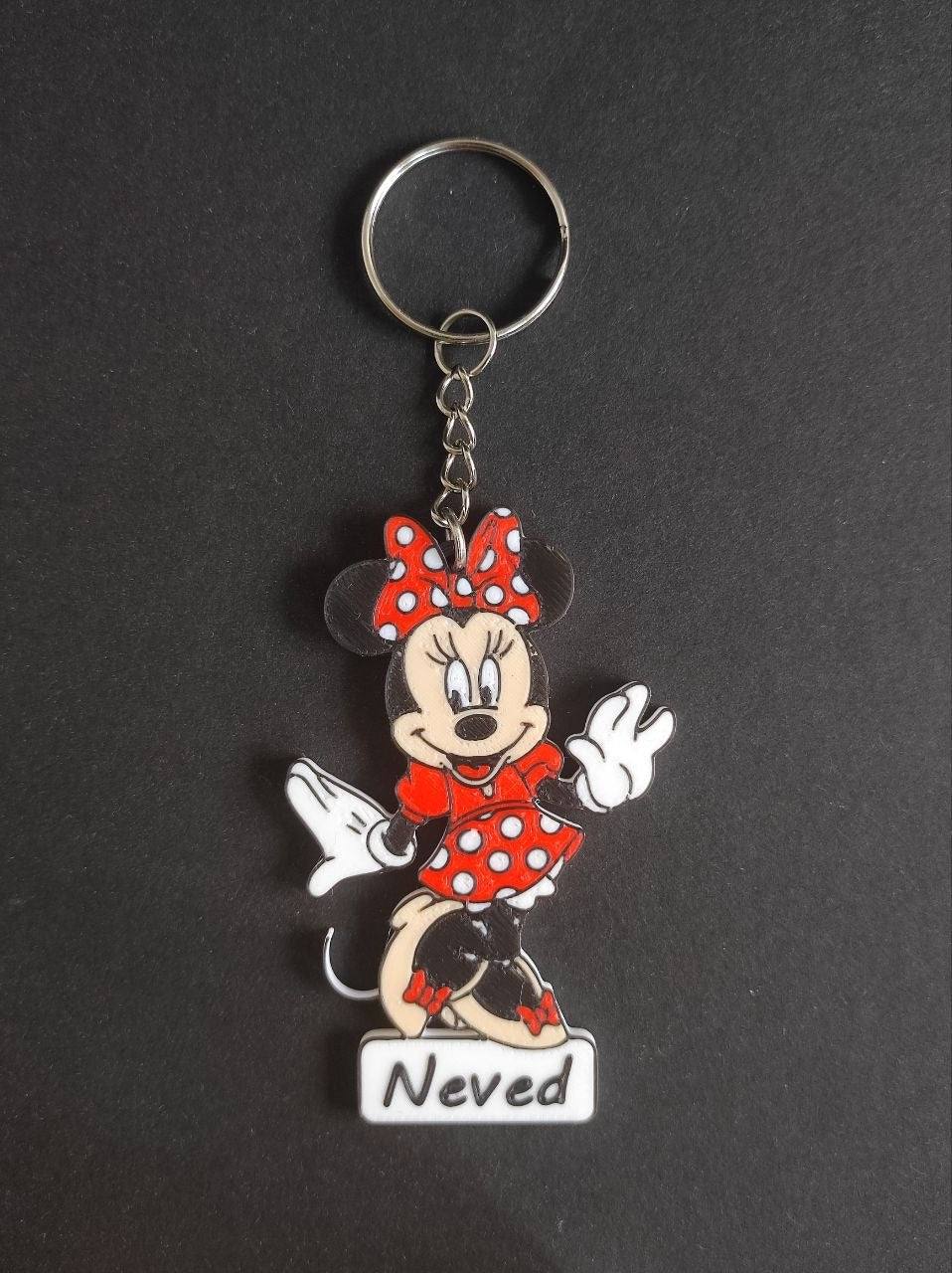 Egyedi neves Minnie egér kulcstartó