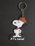 Egyedi neves Snoopy cowboy kulcstartó